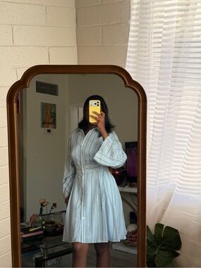 Striped Blue Shirt Dress